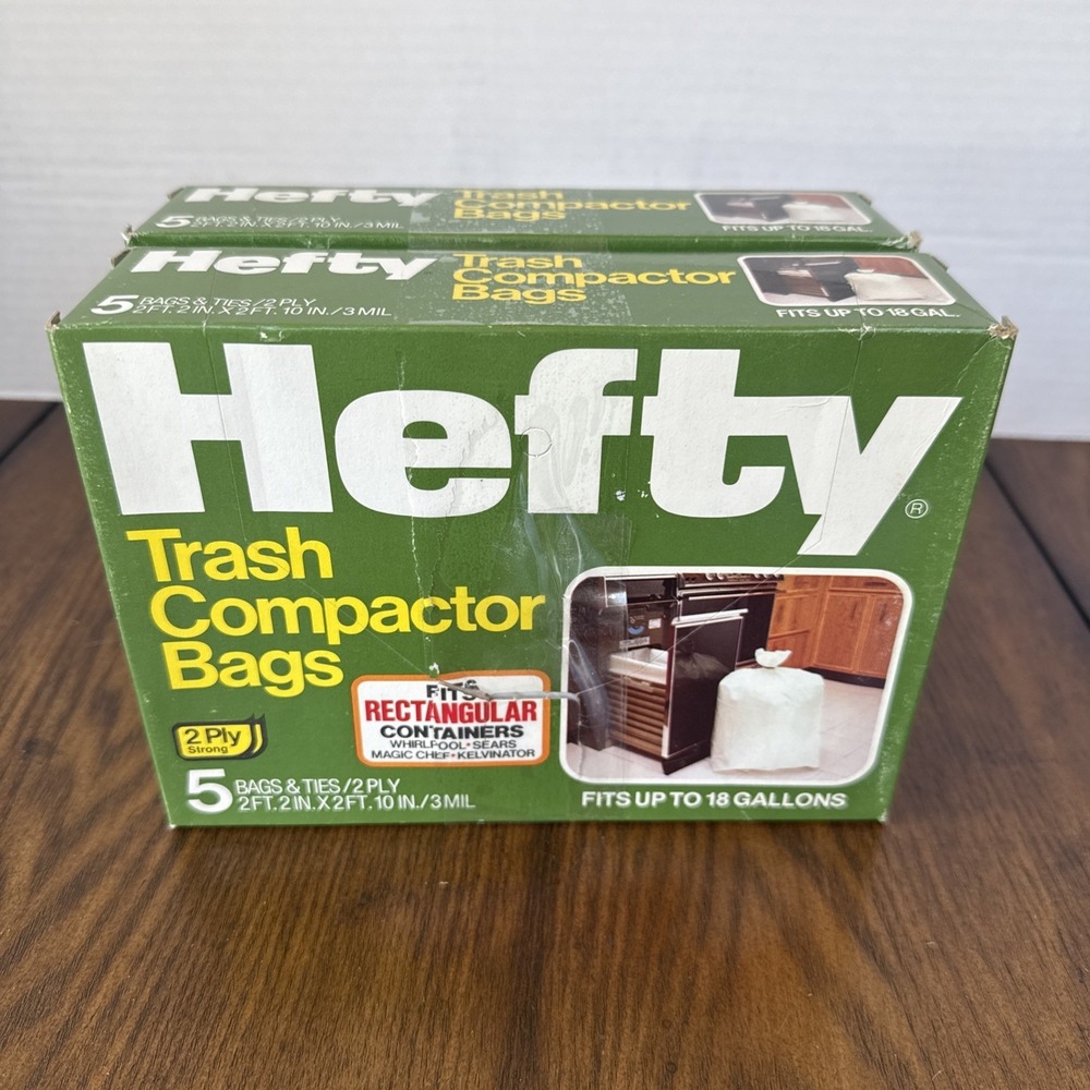 Hefty 18 Gallon Trash‎ Compactor Bags 5 Backpack Liners Per Box - Lot of 2